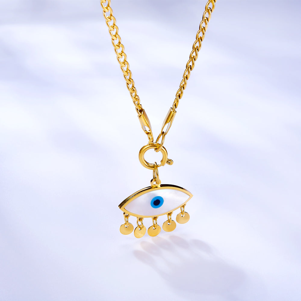 Evil eye 18k gold plate necklace