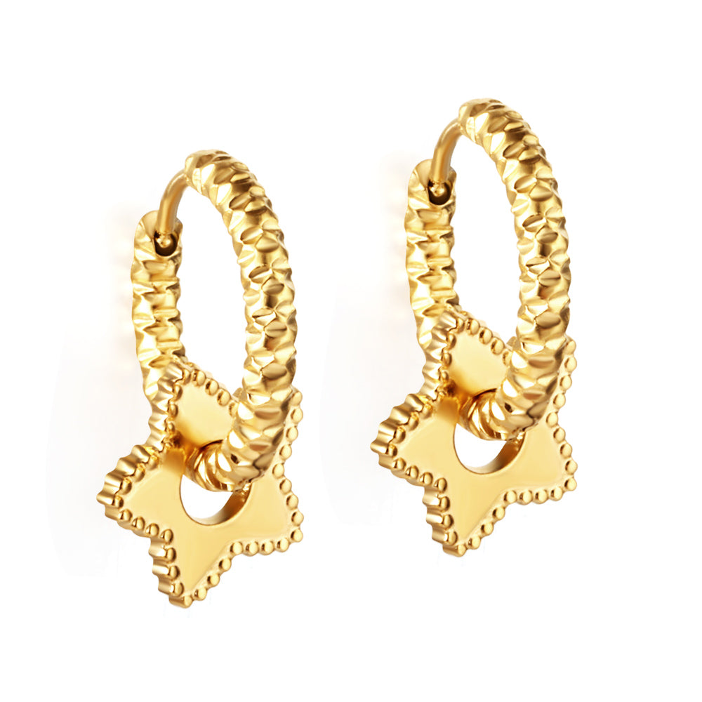 Starry 18k gold plated hoop earring