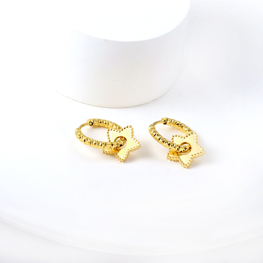 Starry 18k gold plated hoop earring