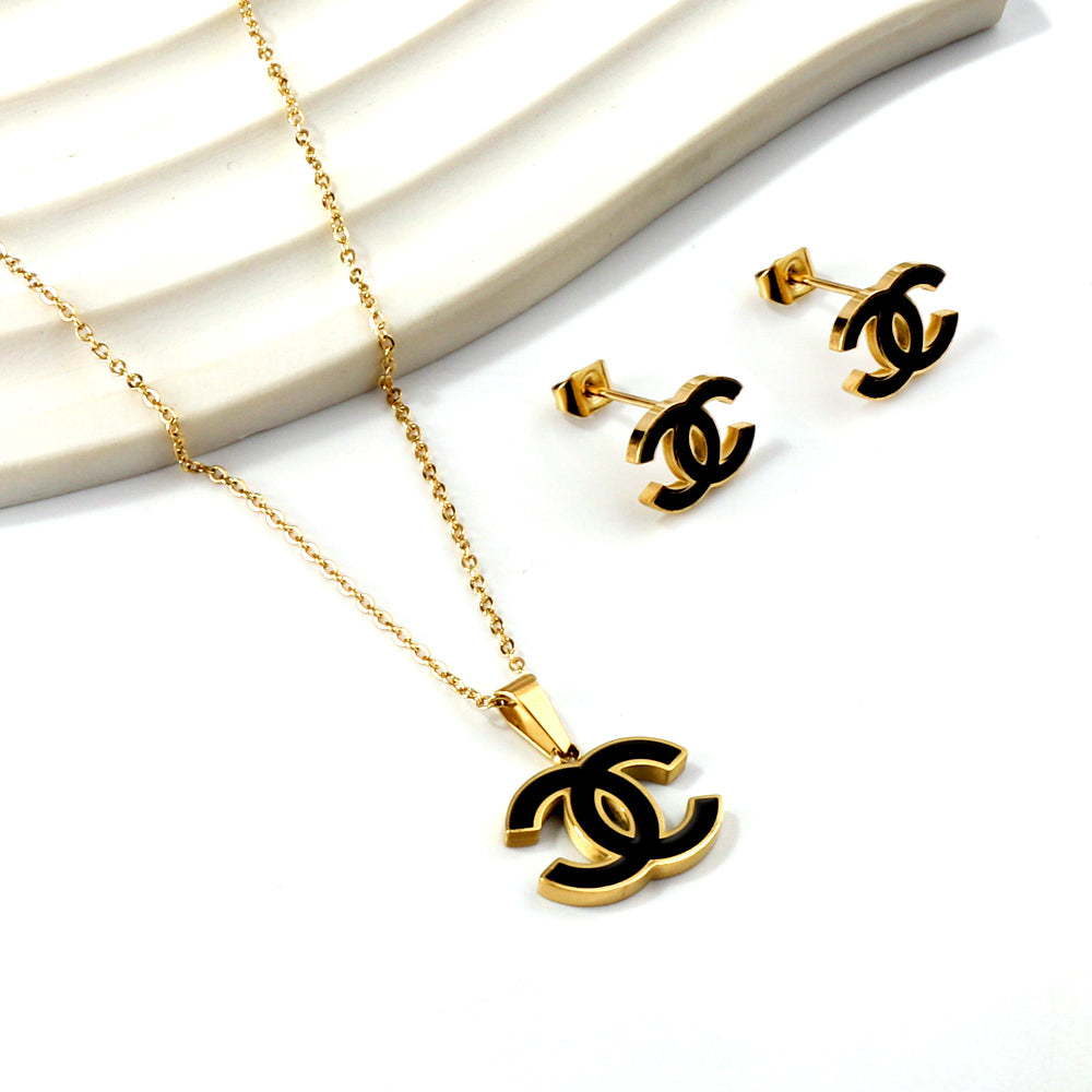 CC high quality 14k gold plated jewelry set – BlingLuve