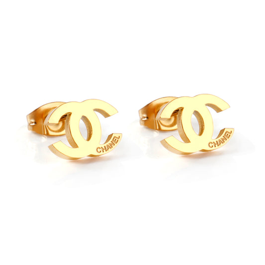 CC 18k gold plated earring stud