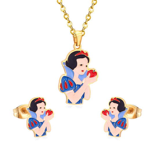 Snow white 18k gold plated jewelry set